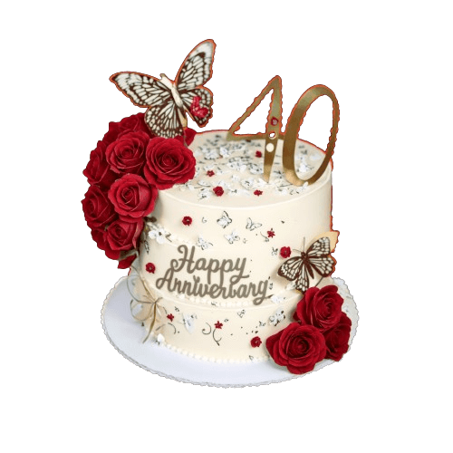 40th Flutter Anniversery Cake | dessertbar.pk