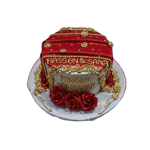 Red Petal Mehandi Cake | dessertbar.pk