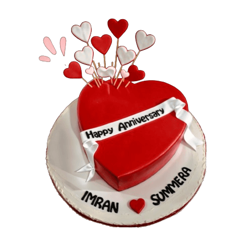 LoveFrost Heart Anniversary Theme Cake | dessertbar.pk